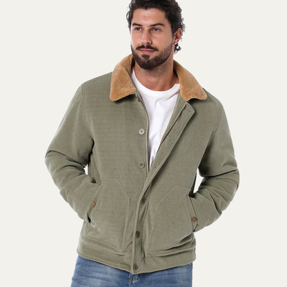 The Aventino Men’s Winter Corduroy Sherpa Button Up Jacket 1