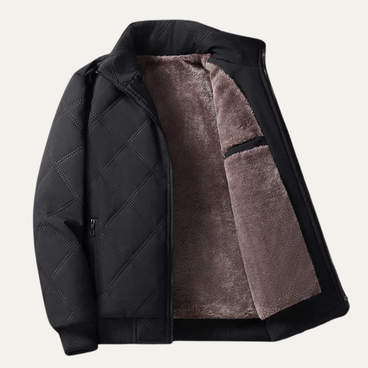 The Barbaresco Men’s Padded Zip Up  Winter Quilted Fleece Jacket 0