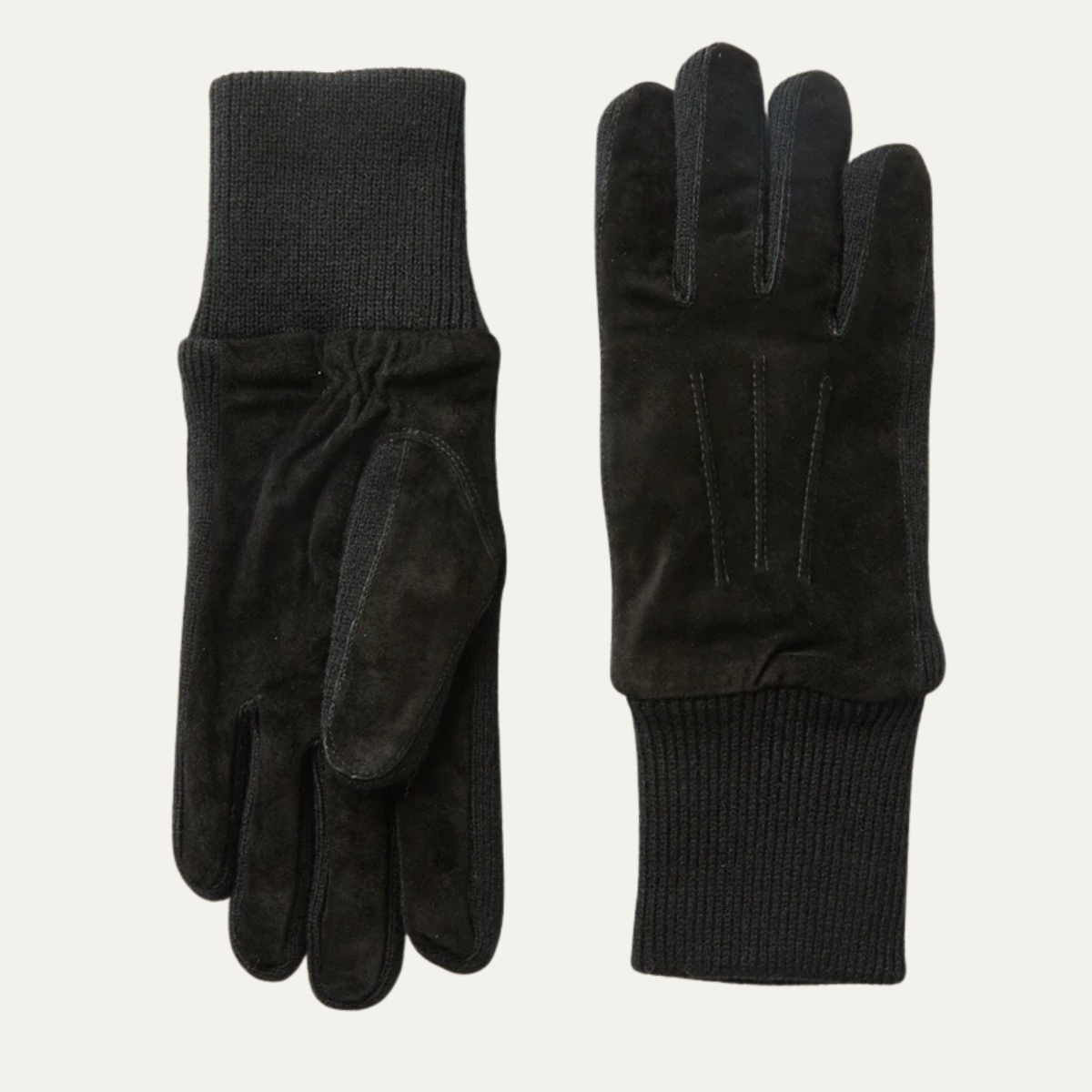 The Barolo Men’s Winter Fleece Lined Suede Gloves with Knit Cuffs 0