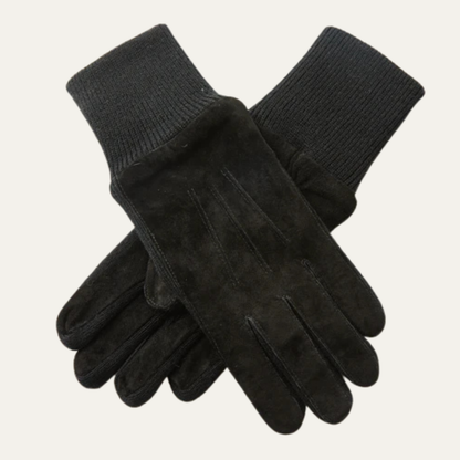 The Barolo Men’s Winter Fleece Lined Suede Gloves with Knit Cuffs 4
