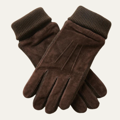 The Barolo Men’s Winter Fleece Lined Suede Gloves with Knit Cuffs 5