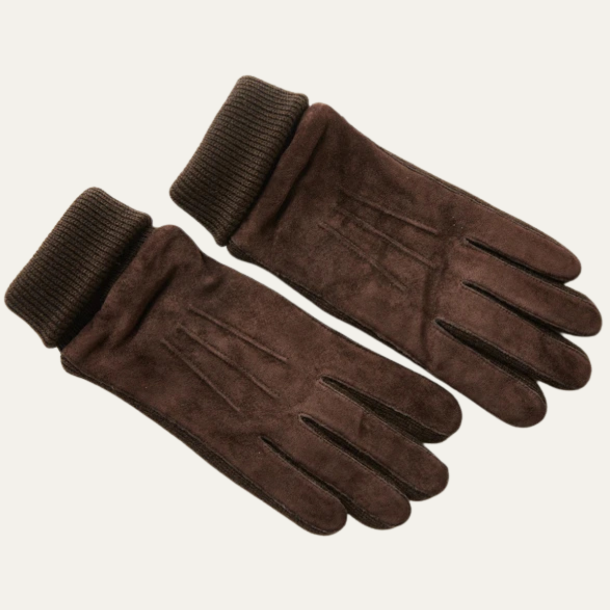 The Barolo Men’s Winter Fleece Lined Suede Gloves with Knit Cuffs 6
