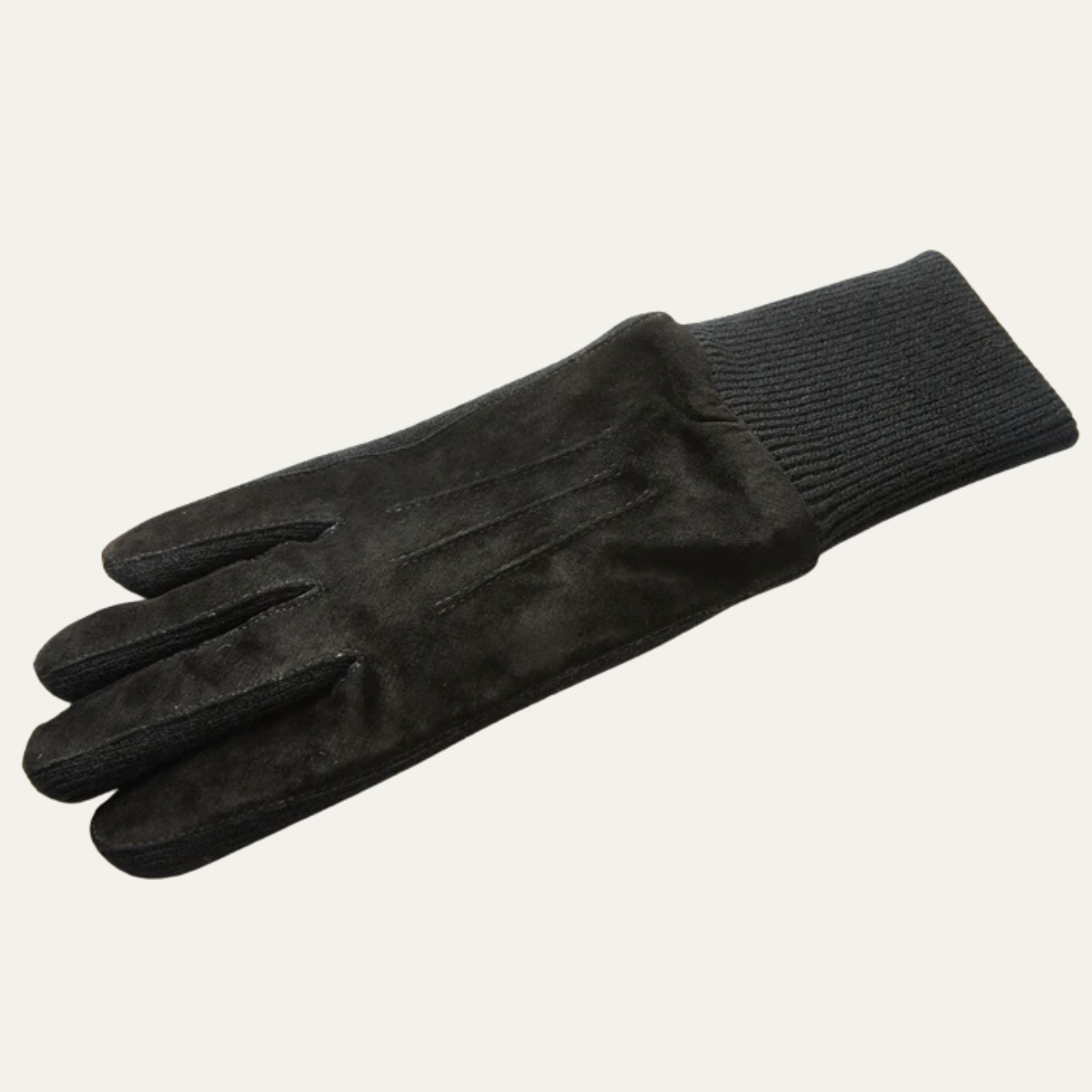 The Barolo Men’s Winter Fleece Lined Suede Gloves with Knit Cuffs 8