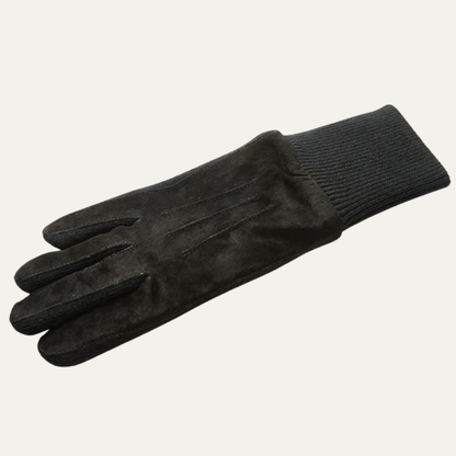The Barolo Men’s Winter Fleece Lined Suede Gloves with Knit Cuffs 8