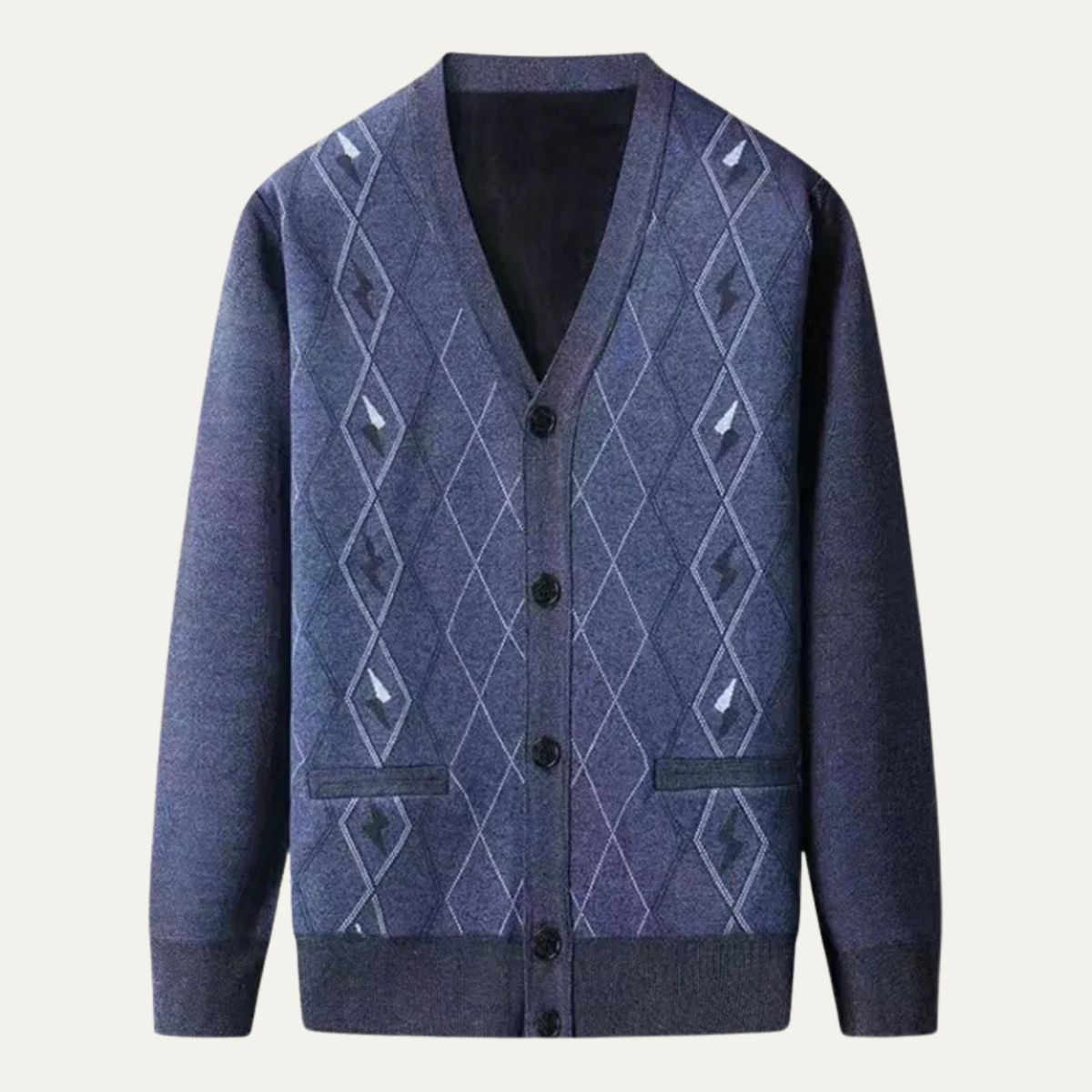 The Barra Men's V Neck Classic Knit Cardigan with Pockets 0