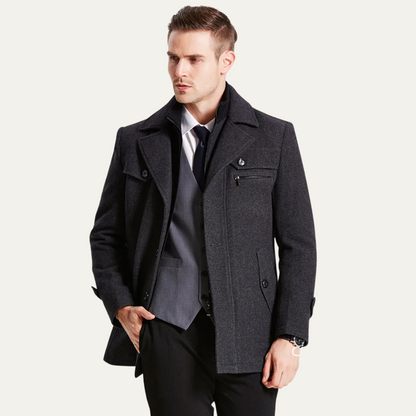 The Belgravia Men's Wool Blend Trench Coat with Quilted Lining 3