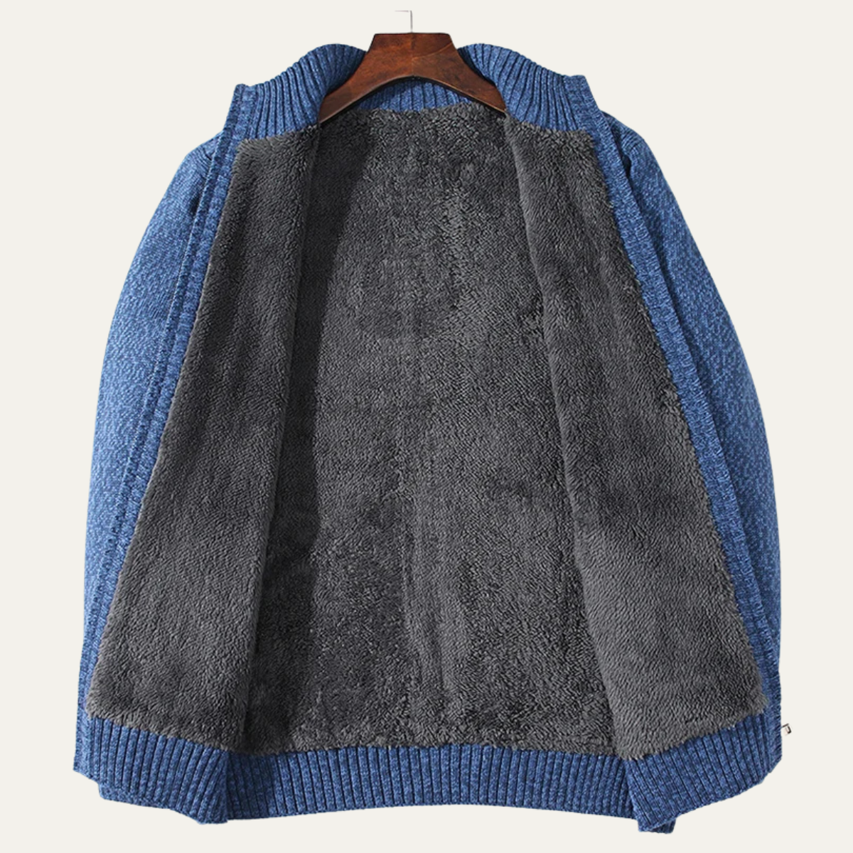 The Bellagio Men's Warm Fleece Thick Knitted Wool Cardigan 3