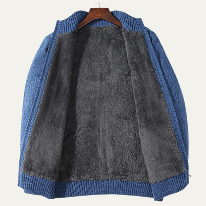 The Bellagio Men's Warm Fleece Thick Knitted Wool Cardigan 3