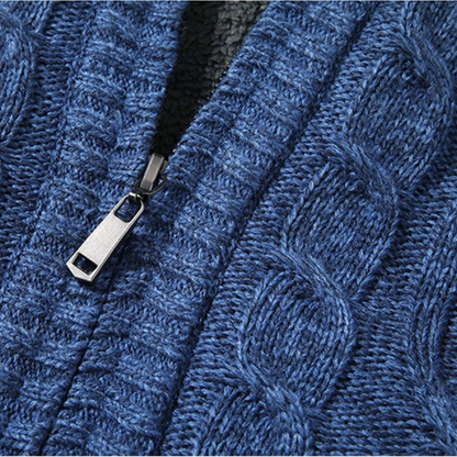 The Bellagio Men's Warm Fleece Thick Knitted Wool Cardigan 4