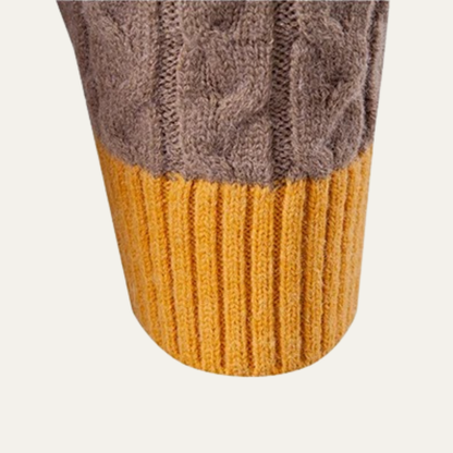 The Bevagna  Men’s Patchwork Knit Colour Block Turtleneck Jumper 3