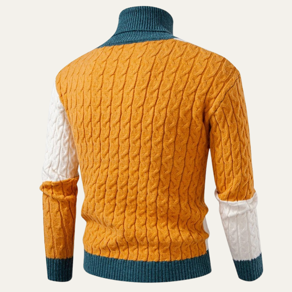 The Bevagna  Men’s Patchwork Knit Colour Block Turtleneck Jumper 6