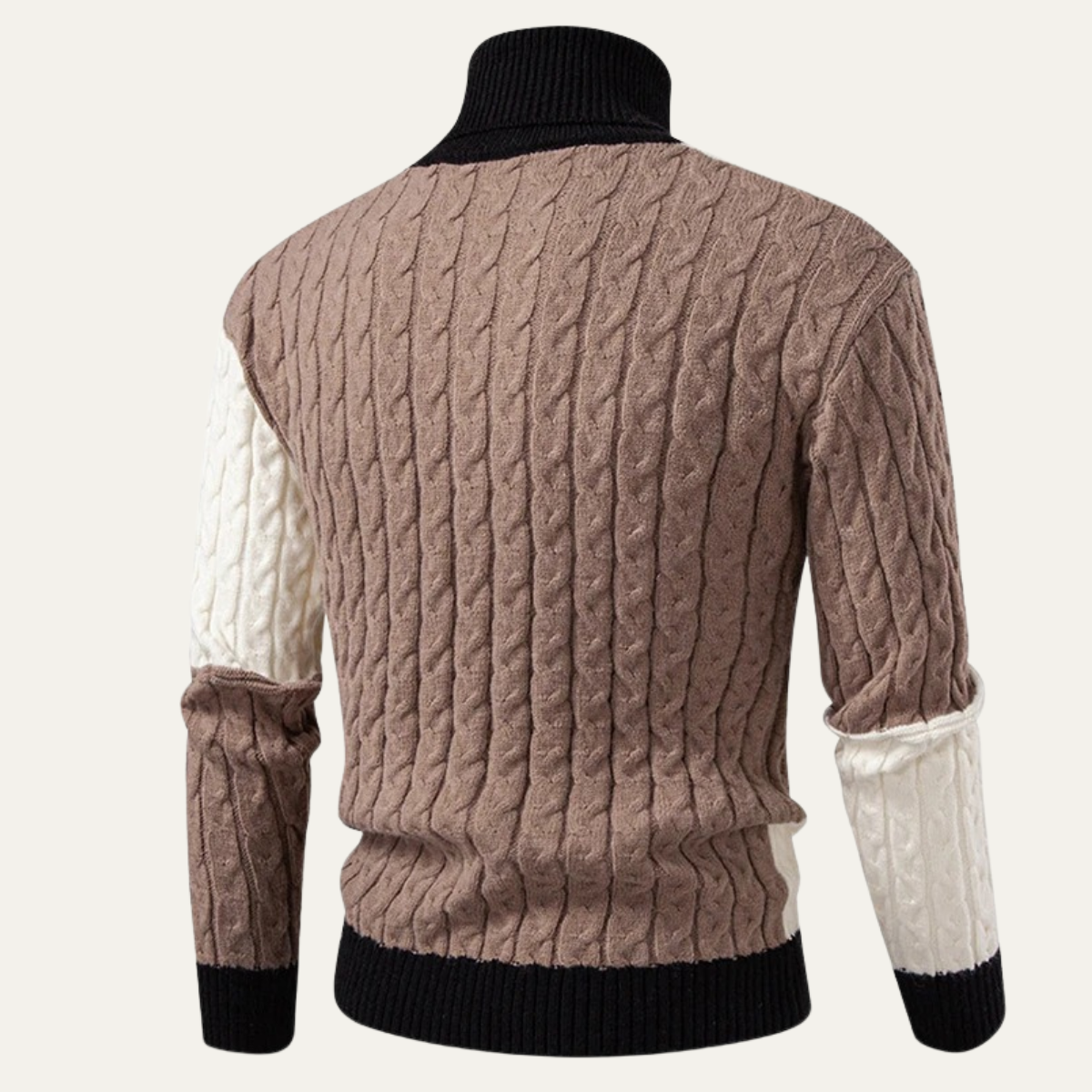 The Bevagna  Men’s Patchwork Knit Colour Block Turtleneck Jumper 7
