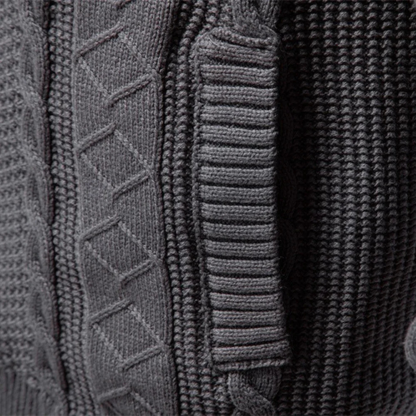 The Bolsena Men’s Slim Fit Cable Knit Zip Cardigan 3