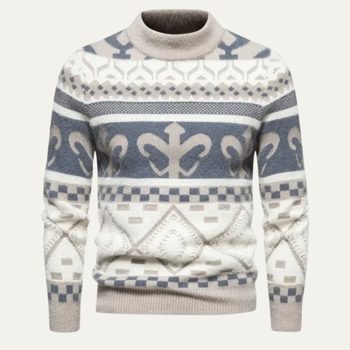 The Bormio Men’s Winter Patterned Crew Neck Knit Jumper 2