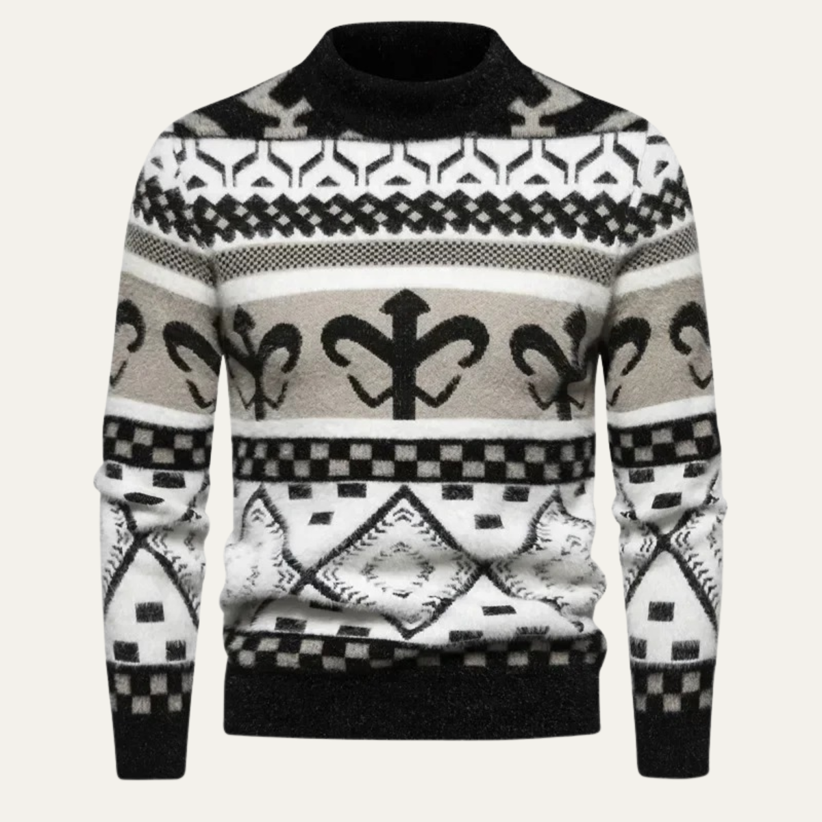 The Bormio Men’s Winter Patterned Crew Neck Knit Jumper 3