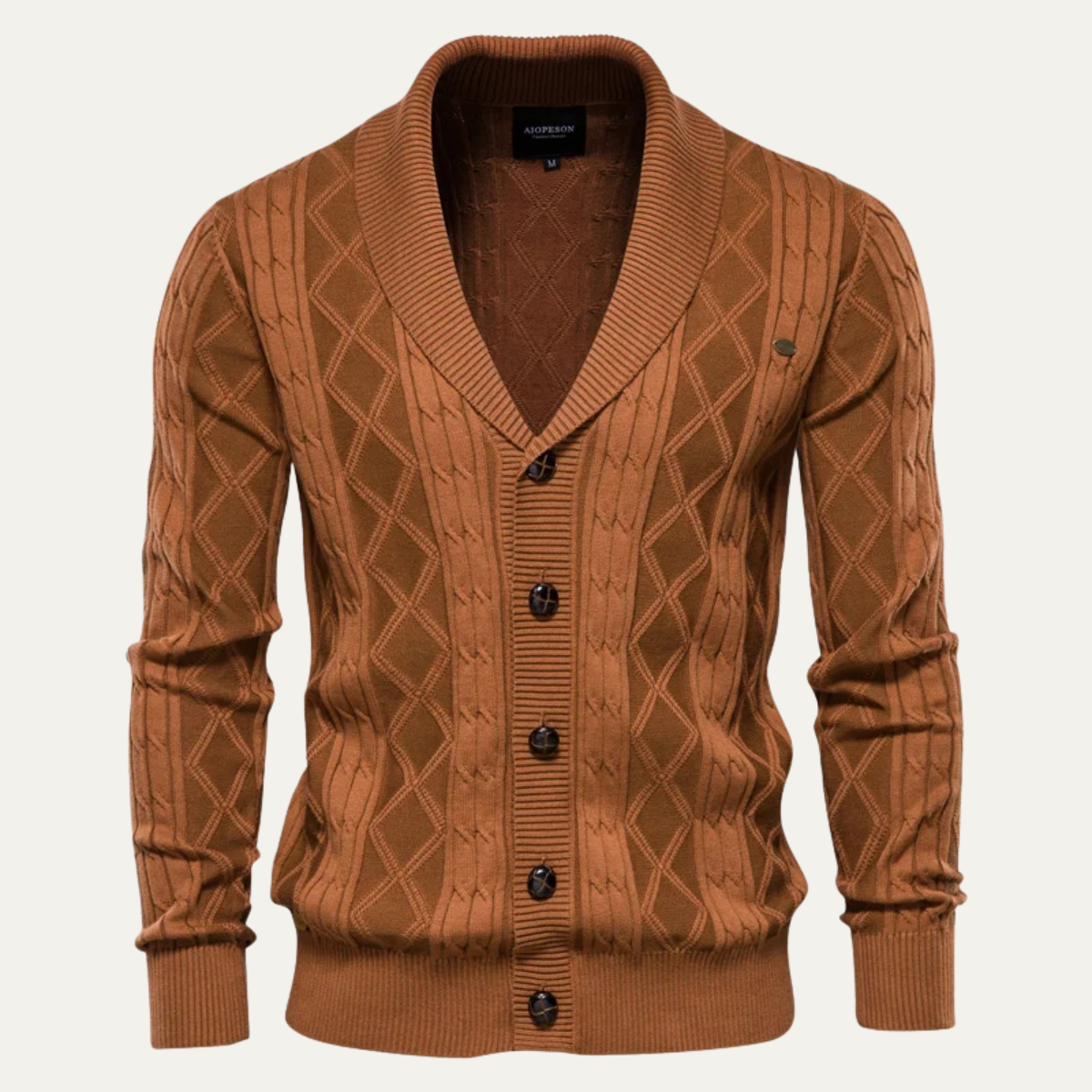 The Brecon Men's Cable Knit Button Front Cardigan 7