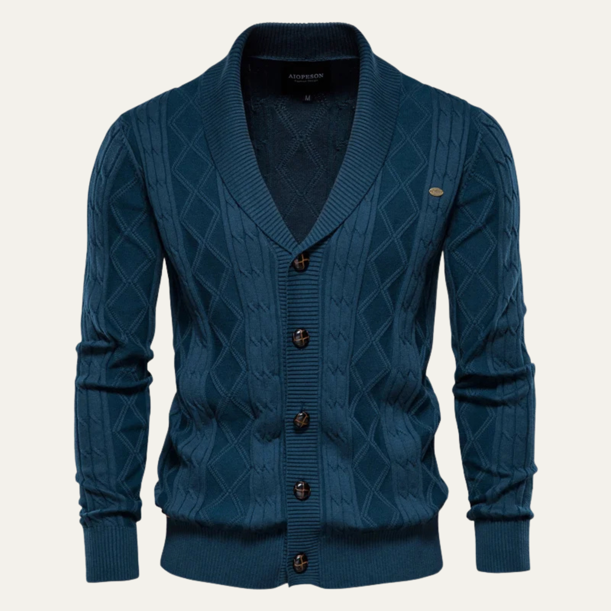The Brecon Men's Cable Knit Button Front Cardigan 8
