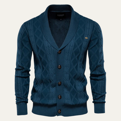 The Brecon Men's Cable Knit Button Front Cardigan 8