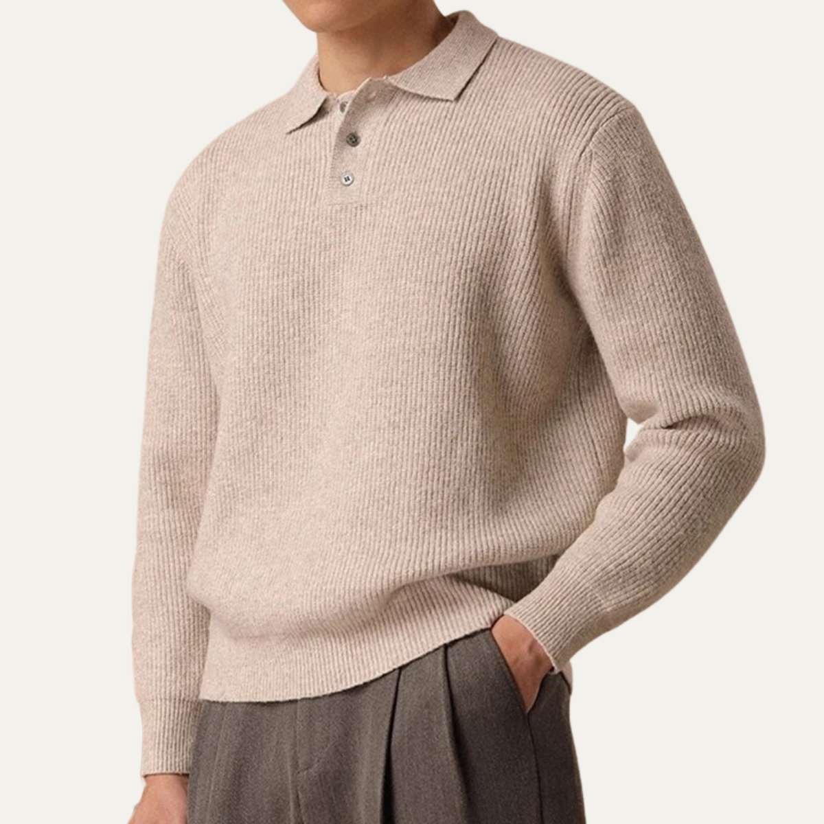The Brecon Men’s Fall Winter Thick Knitted Polo Jumper 3