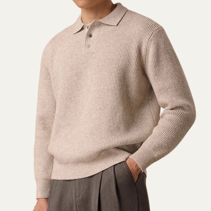 The Brecon Men’s Fall Winter Thick Knitted Polo Jumper 3