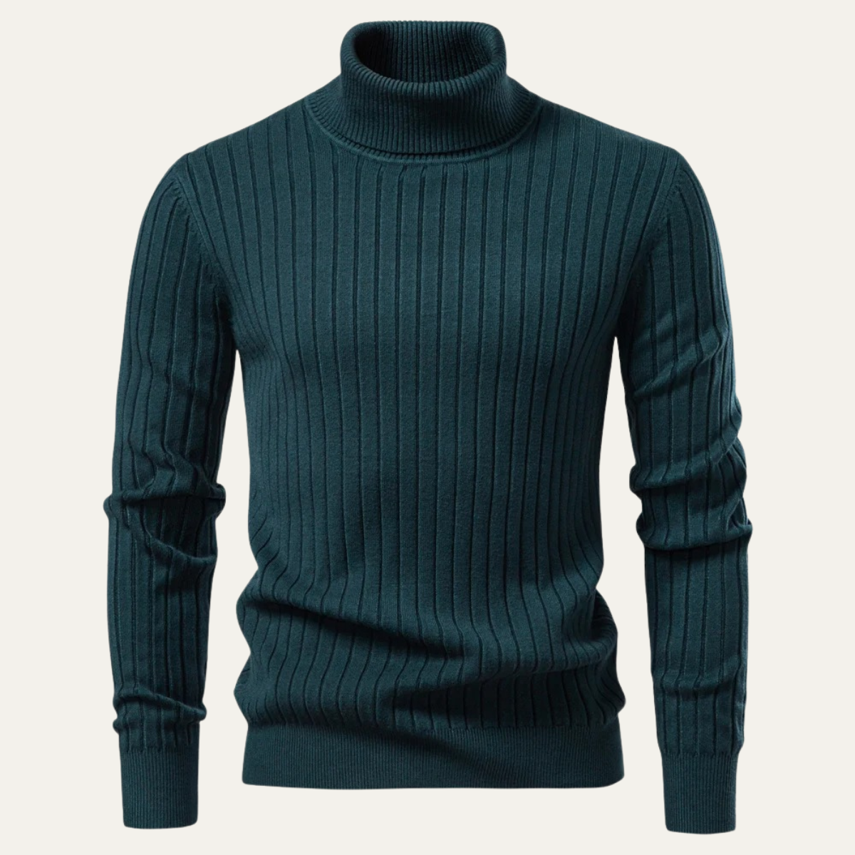 The Broadway Men’s Ribbed Turtleneck Winter Knit Jumper 0