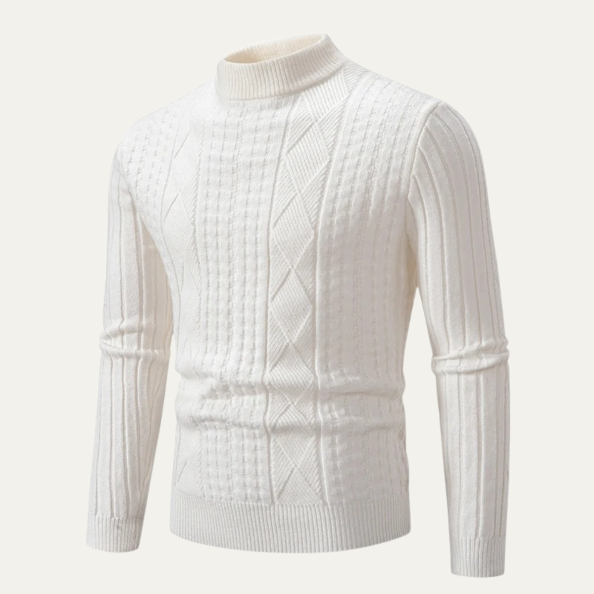 The Brunico Men’s Warm Slim Fit  Cable Knit Jumper 0