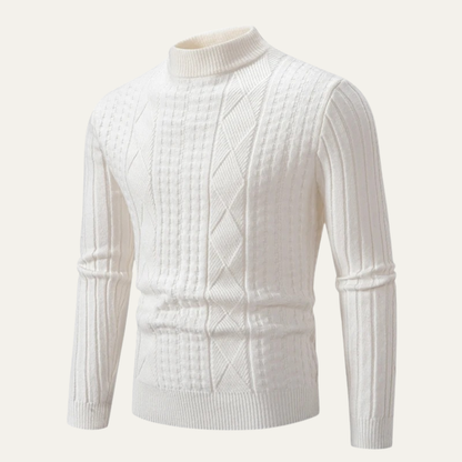 The Brunico Men’s Warm Slim Fit  Cable Knit Jumper 0