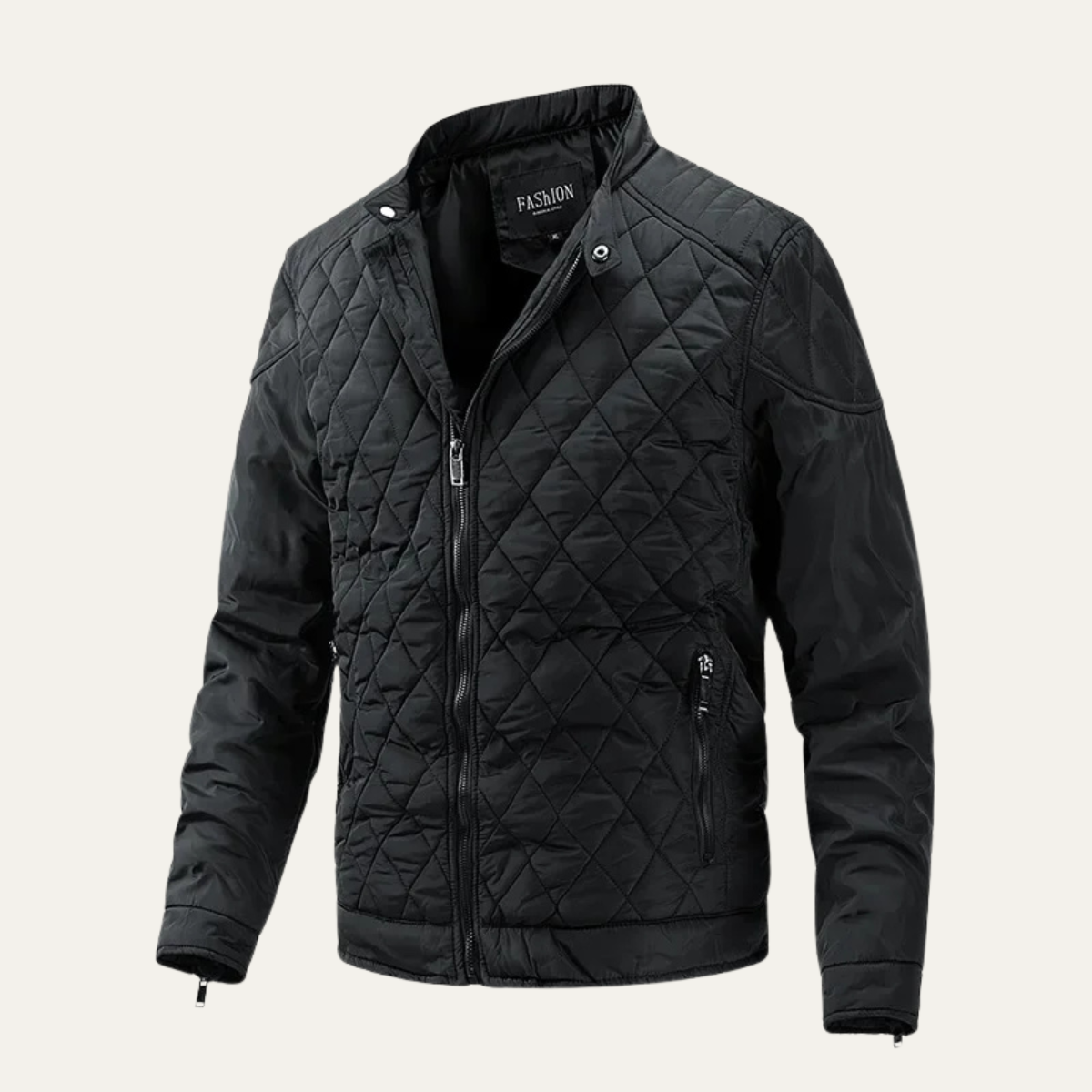 The Cabourg Men’s Lightweight Quilted Zip Up Jacket with Stand Collar 0