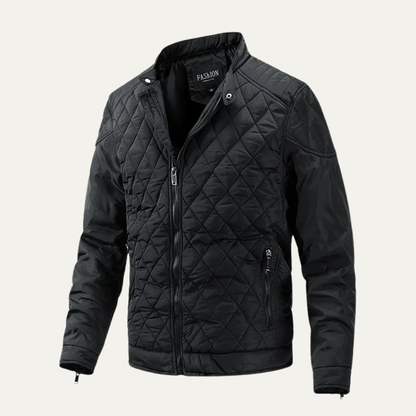 The Cabourg Men’s Lightweight Quilted Zip Up Jacket with Stand Collar 0