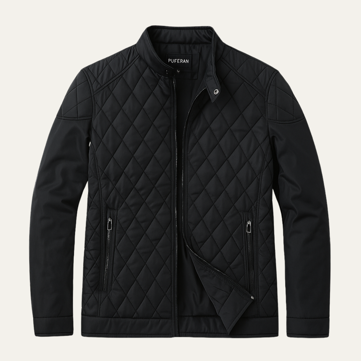 The Cabourg Men’s Lightweight Quilted Zip Up Jacket with Stand Collar 1