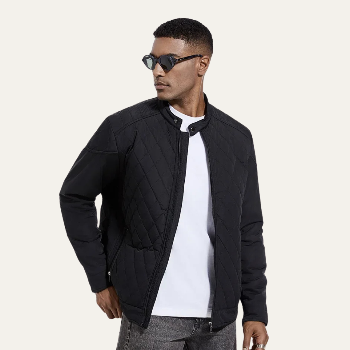 The Cabourg Men’s Lightweight Quilted Zip Up Jacket with Stand Collar 4