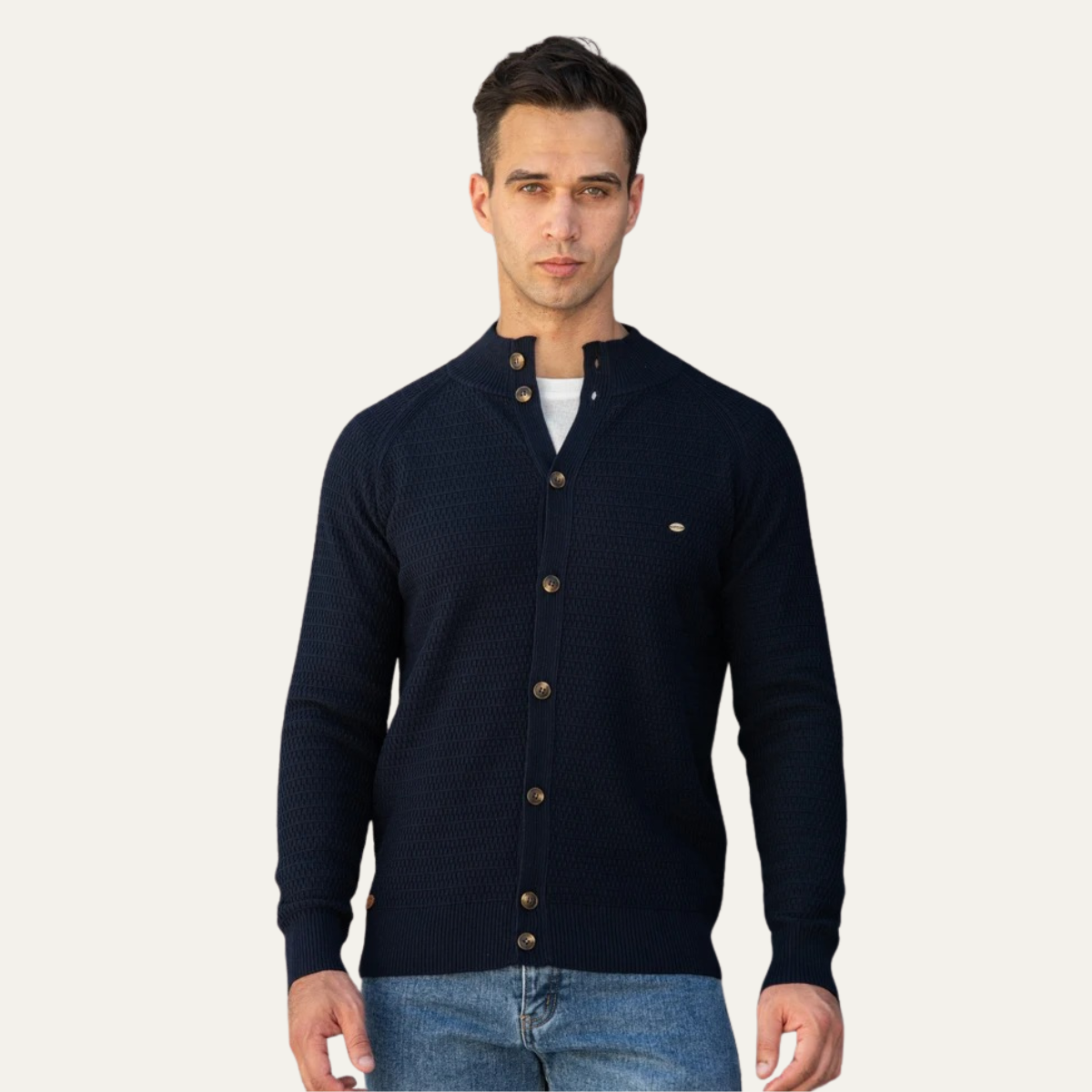 The Caernarfon Men's Casual Button Up Knitted Cardigan 1