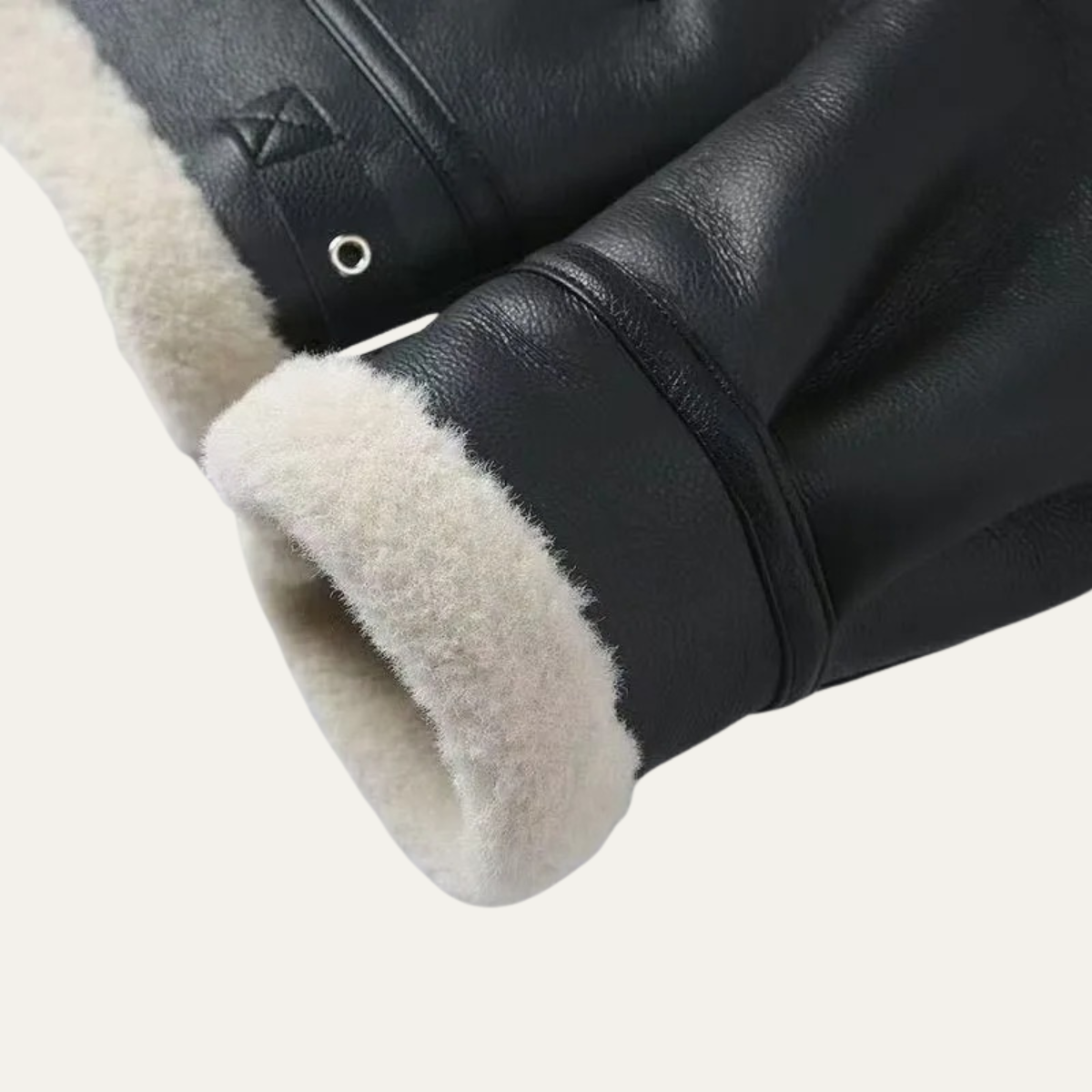 The Cala Luna Men’s Shearling Aviator Winter Jacket with Fleece Lining 4