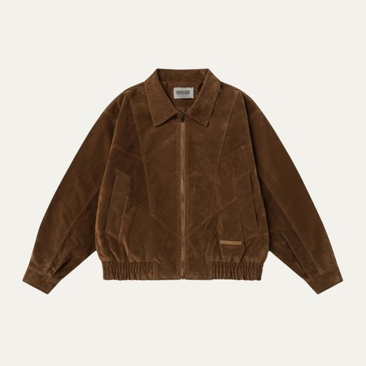 The Caldaro Men’s Retro Zip Up  Suede Bomber Jacket 0