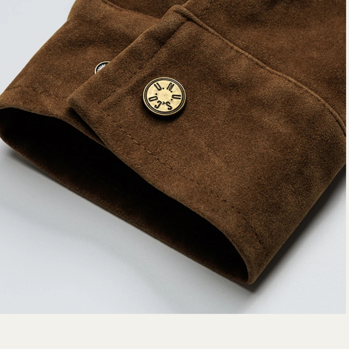 The Caldaro Men’s Retro Zip Up  Suede Bomber Jacket 3