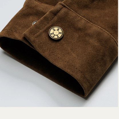 The Caldaro Men’s Retro Zip Up  Suede Bomber Jacket 3