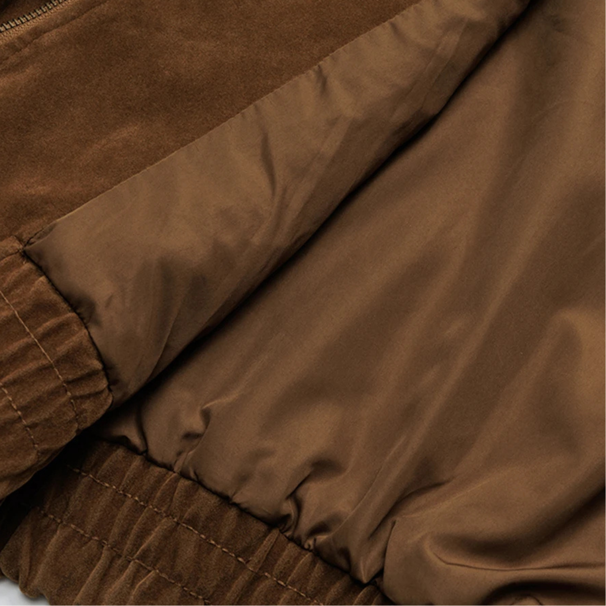 The Caldaro Men’s Retro Zip Up  Suede Bomber Jacket 4