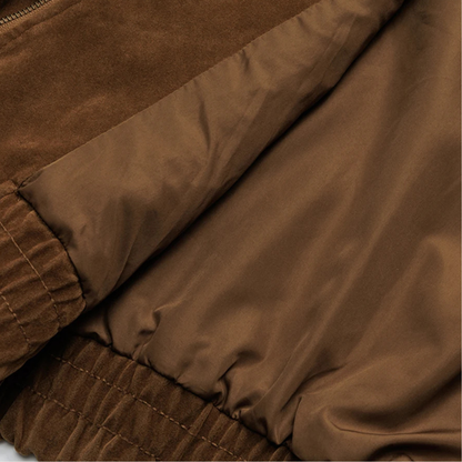 The Caldaro Men’s Retro Zip Up  Suede Bomber Jacket 4