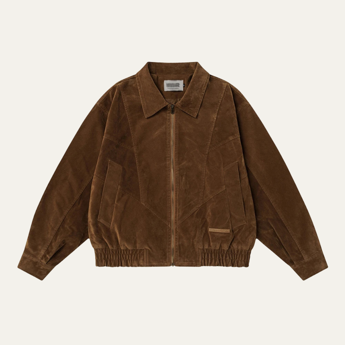 The Caldaro Men’s Retro Zip Up  Suede Bomber Jacket 7