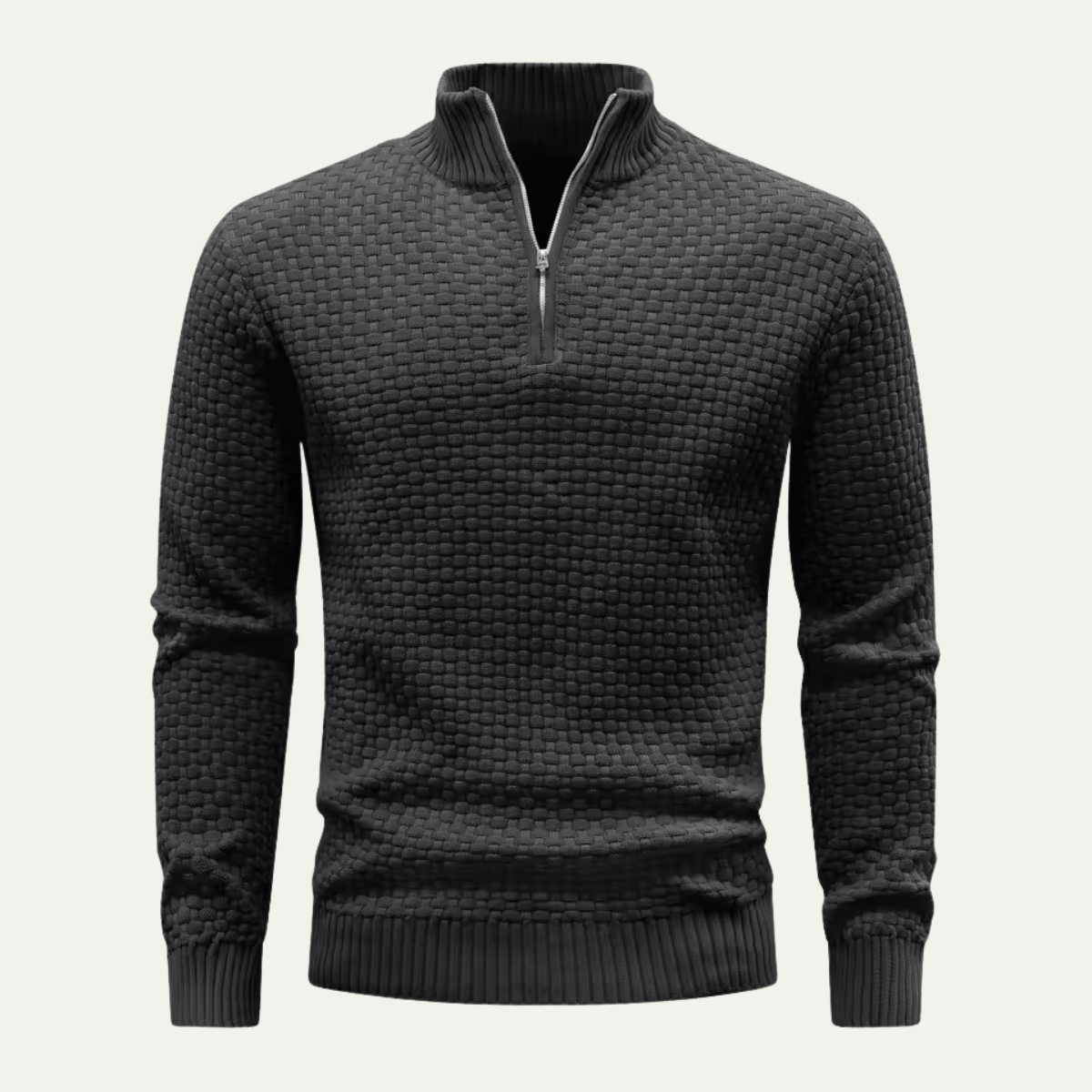 The Camogli Men’s Casual Half Zip Textured Knit Jumper 5