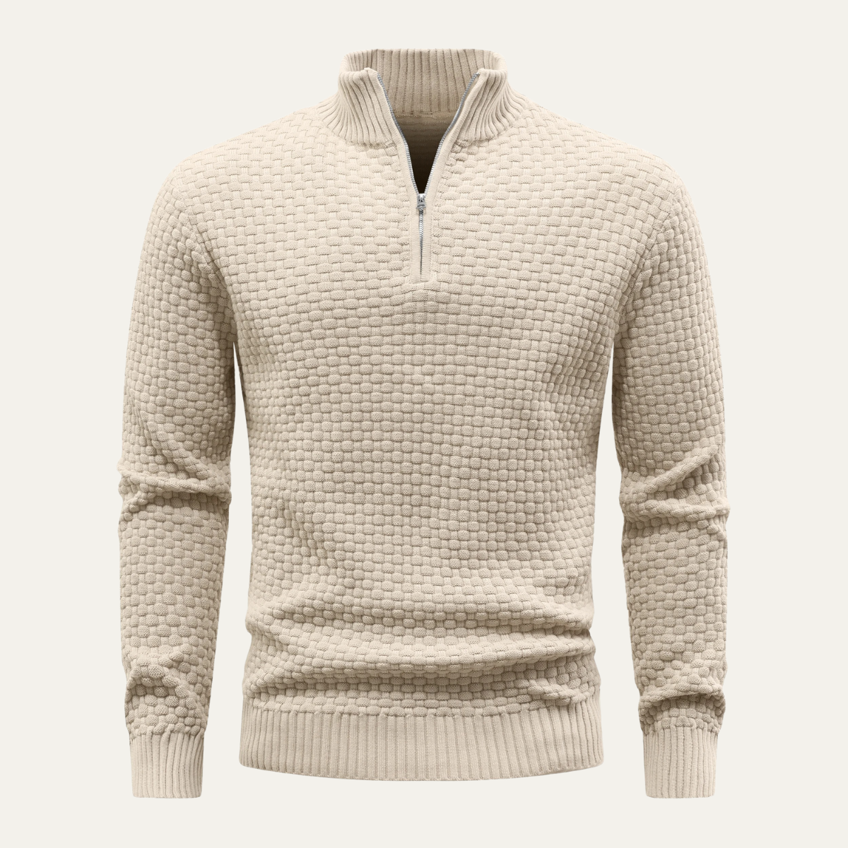 The Camogli Men’s Casual Half Zip Textured Knit Jumper 6