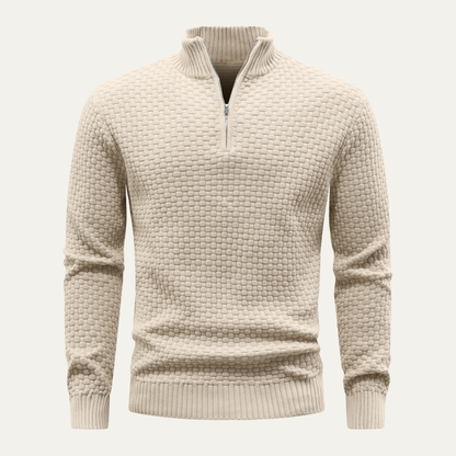 The Camogli Men’s Casual Half Zip Textured Knit Jumper 6