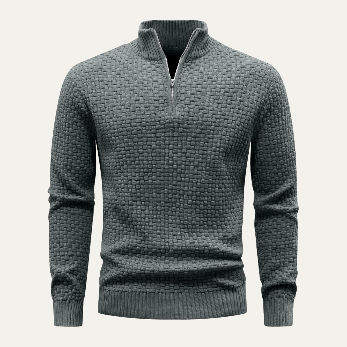 The Camogli Men’s Casual Half Zip Textured Knit Jumper 7