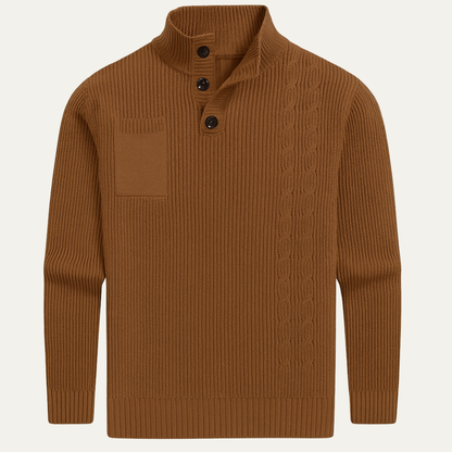 The Capo Vaticano Elegant Stand Collar Winter Button Knit Jumper 1
