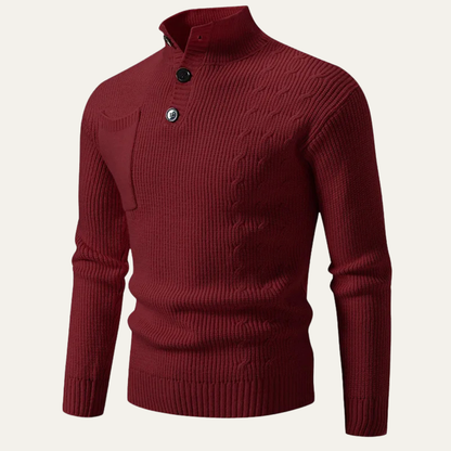 The Capo Vaticano Elegant Stand Collar Winter Button Knit Jumper 3