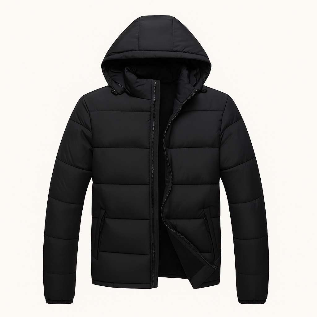 The Cardiff Men’s Winter Hooded Puffer Jacket with Detachable Hood Coat 1