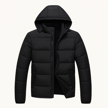 The Cardiff Men’s Winter Hooded Puffer Jacket with Detachable Hood Coat 1