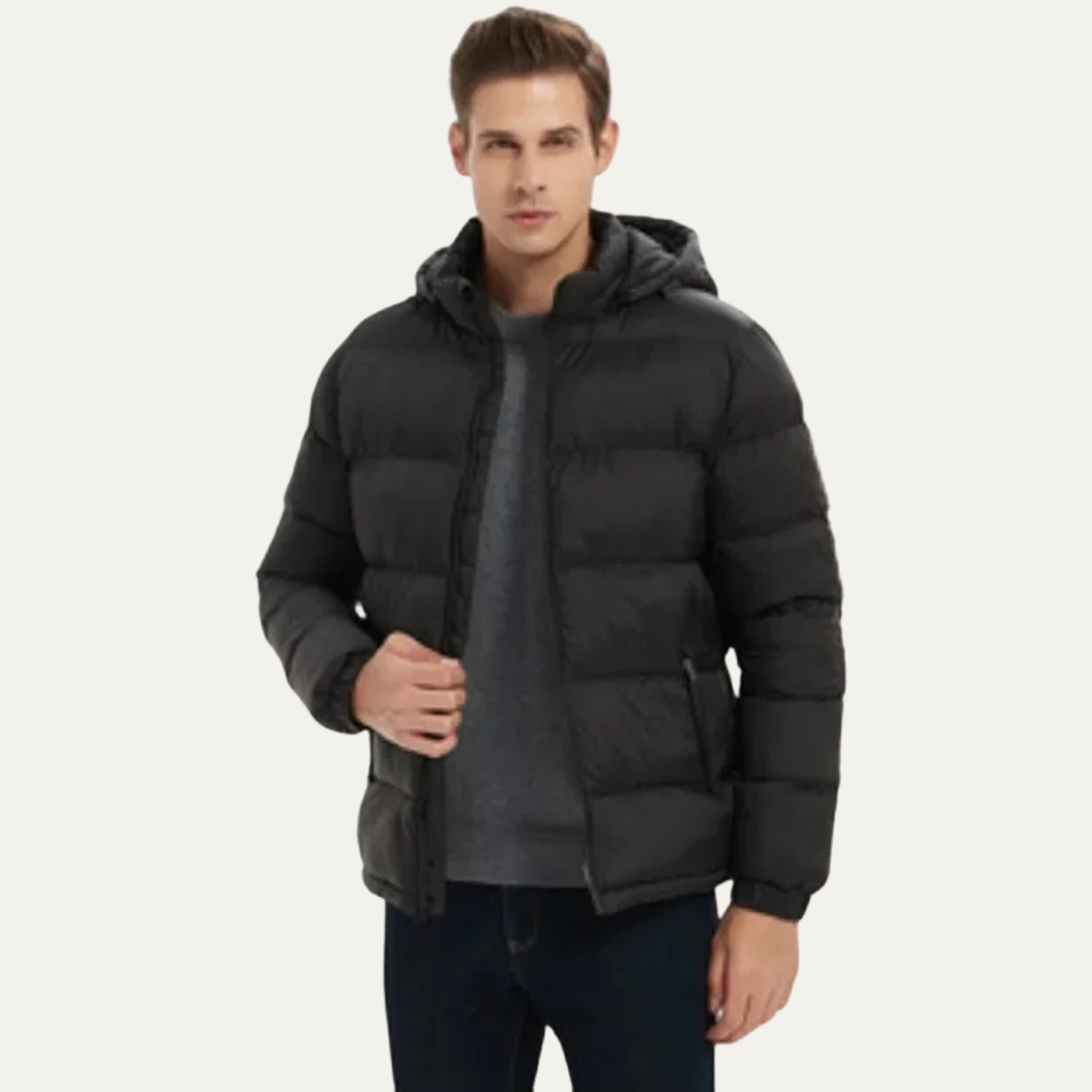 The Cardiff Men’s Winter Hooded Puffer Jacket with Detachable Hood Coat 2