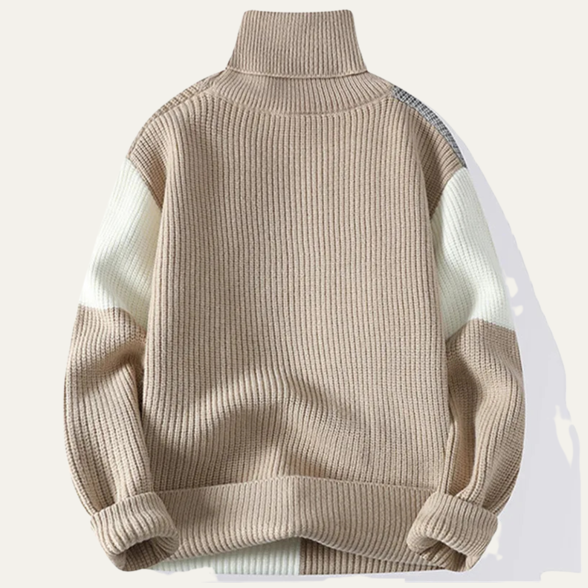 The Castelmola Men’s Knitted Colour Block Turtleneck Jumper 1