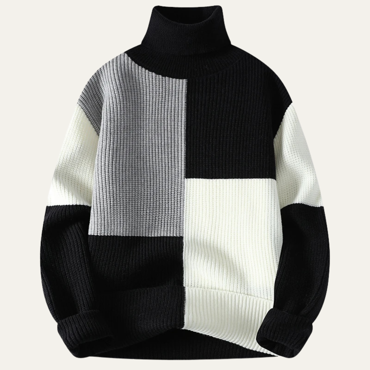 The Castelmola Men’s Knitted Colour Block Turtleneck Jumper 5